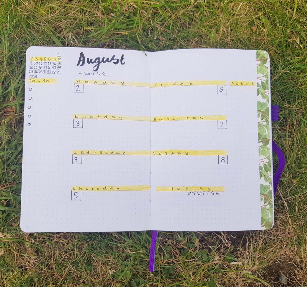 ~ Bullet Journal 2021: August Spread&nbsp;~